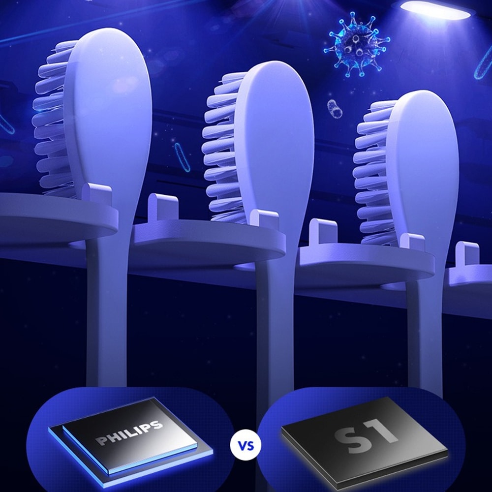 UV Sterilizer Toothbrush Holder Toothpaste Squeezer Dispenser Smart LED Display Timed Bathroom Acce 1