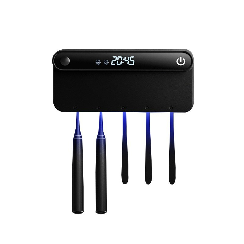 UV Sterilizer Toothbrush Holder Toothpaste Squeezer Dispenser Smart LED Display Timed Bathroom Acce 4