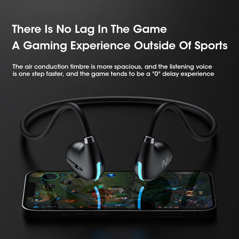 Wireless Bluetooth Air Conduction Headphones with Mic Non-ear-wearing Sports and Running