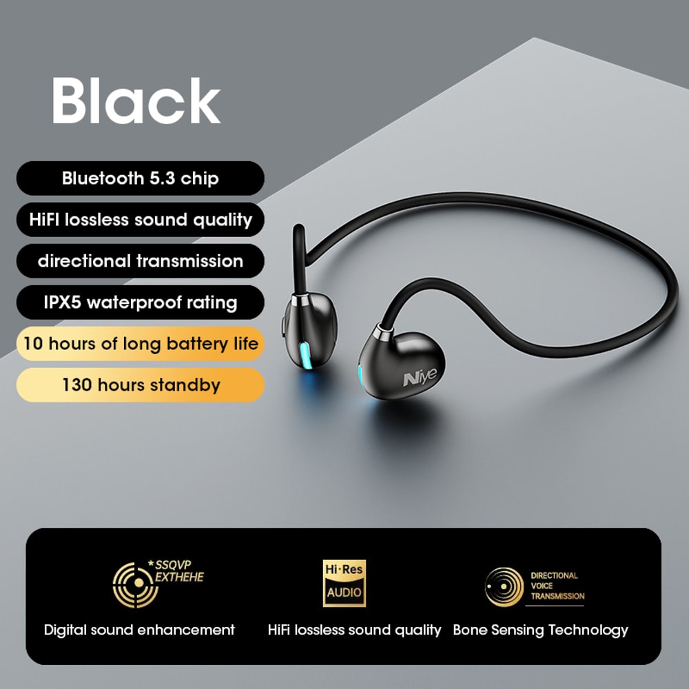 Wireless Bluetooth Air Conduction Headphones with Mic Non-ear-wearing Sports and Running