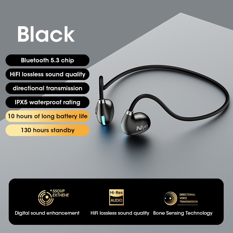 Wireless Bluetooth Air Conduction Headphones with Mic Non-ear-wearing Sports and Running