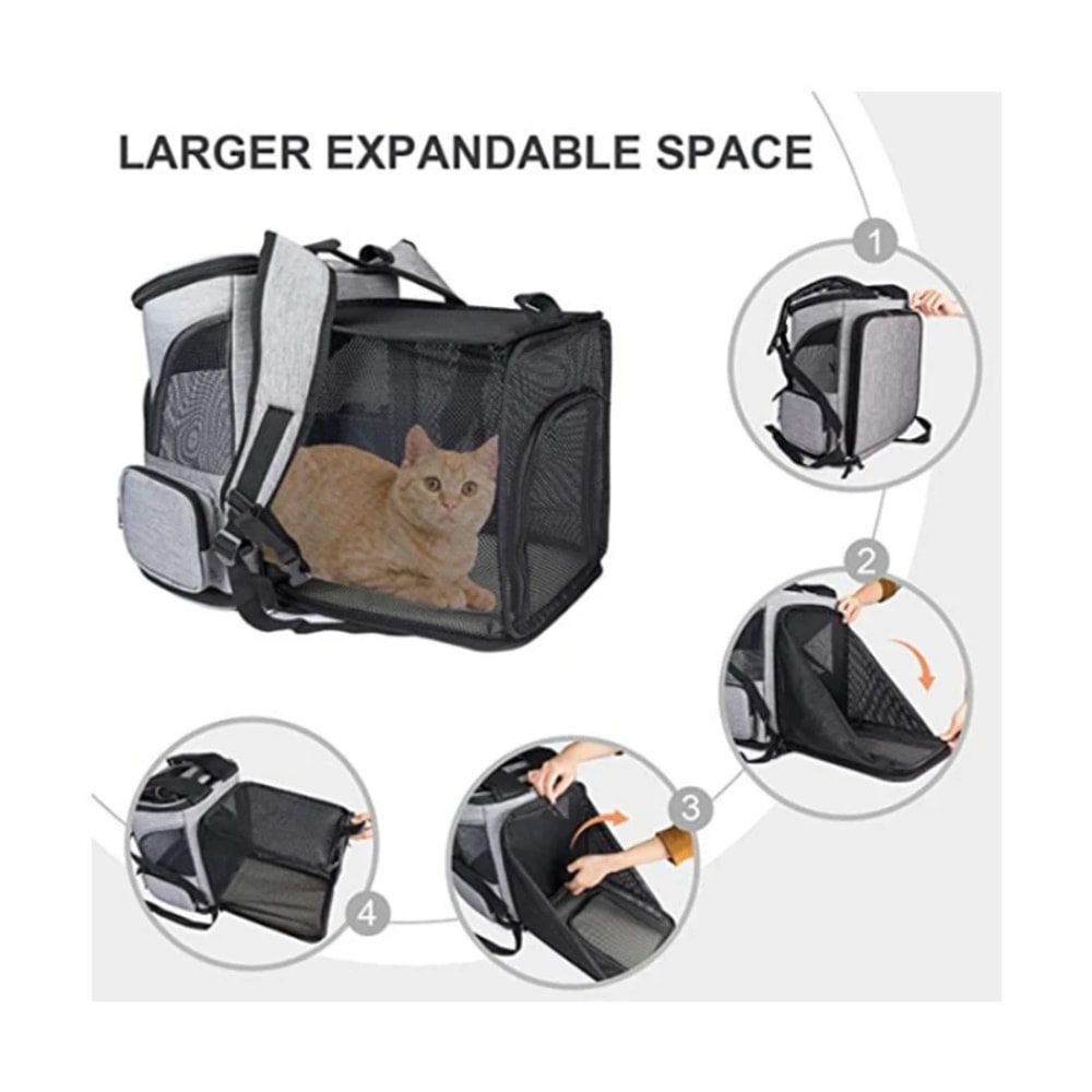Creative Pet Transport Backpack Breathable Foldable Expandable Travel Bag For Cats And Dogs 3