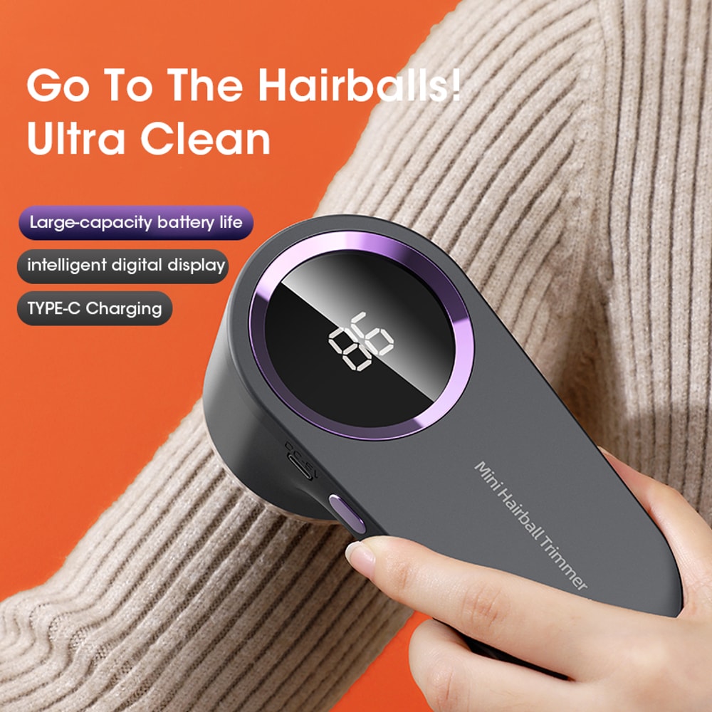Electric Lint Remover Hairball Trimmer USB Charging Portable Fabric Cleaner With Smart LED Digital 0