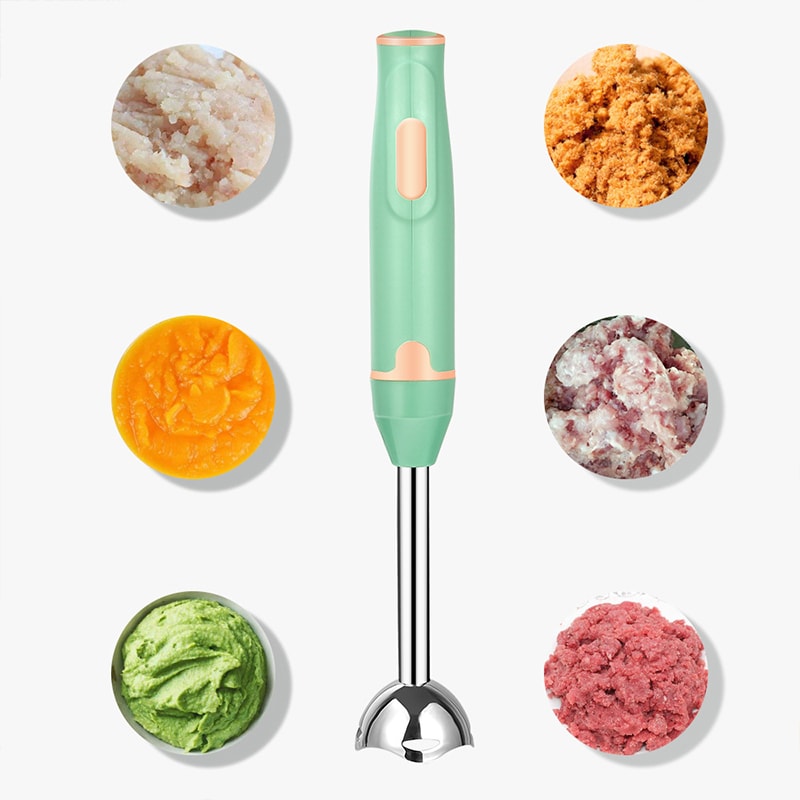 Electric Food Vegetable Handheld Blender, Grinder Stick Mixer for Meat Smoothies, Sauces, Baby Food, Soups
