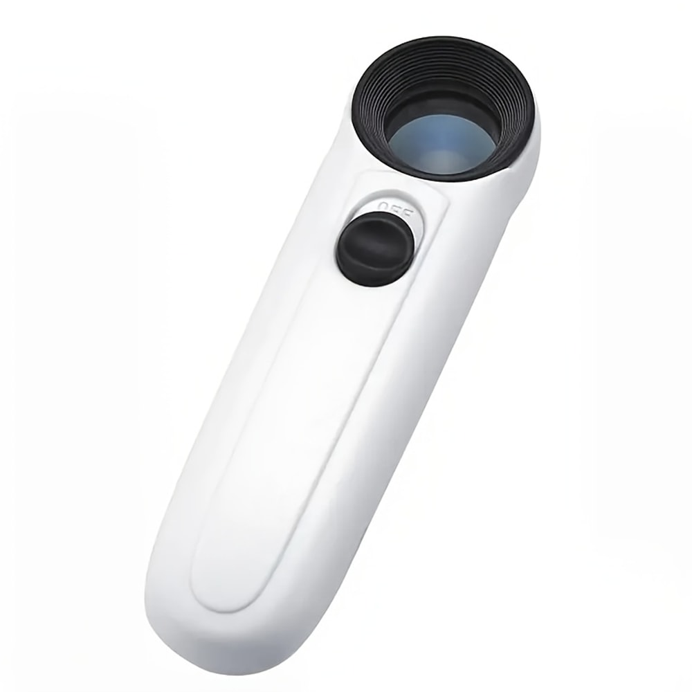 HD Magnifying Glass Handheld Magnifier With Two LED Lights Jewelry Diamond Jade Mirror Identificati 0