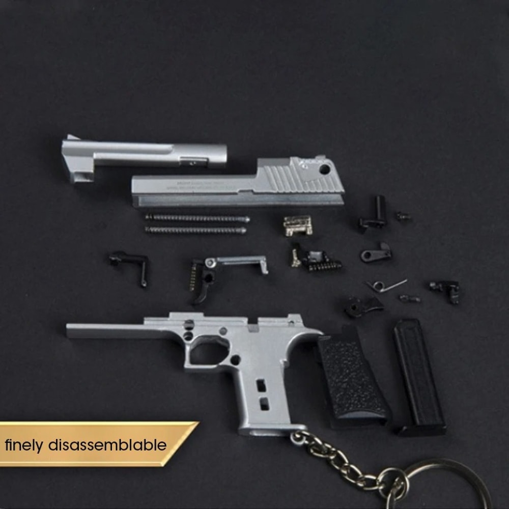 Mini Scale Desert Eagle Pistol Keychain Metal Toy Gun Weapon Model Christmas Gift For Adults And Ki 1