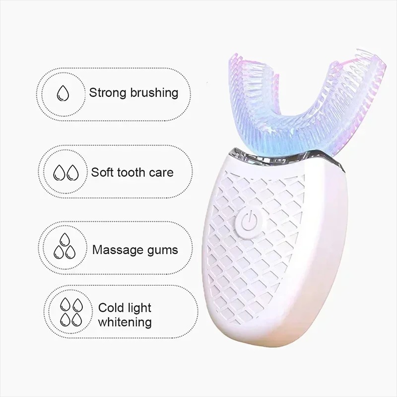 Sonic Electric Toothbrush, Full Mouth Auto U-Shaped, USB Rechargeable, Waterproof, Daily Dental Care