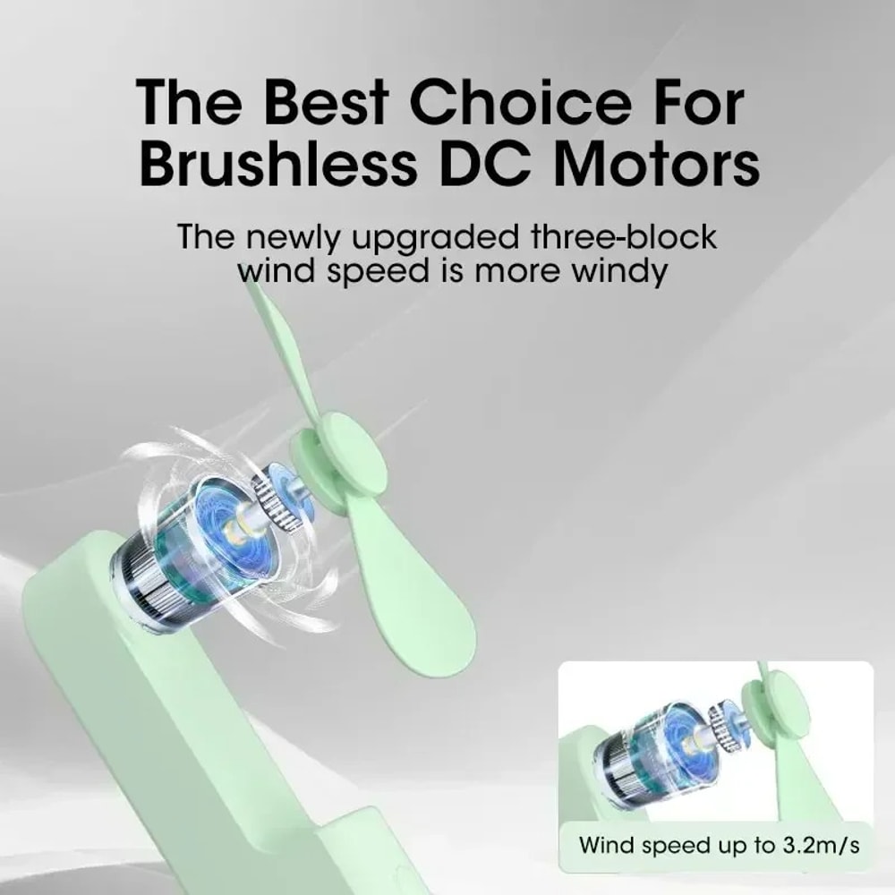 Dual Cooling Mini Fan USB Rechargeable Handheld Fan Folding Fan With Power Bank For Outdoor Travel 5