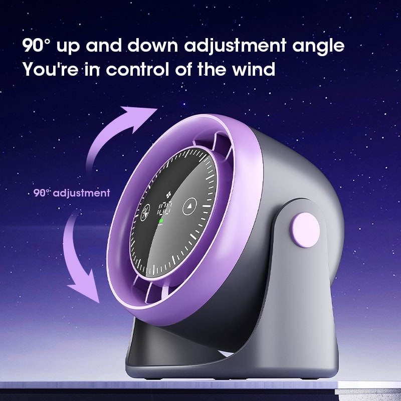 Portable Mini Fan with Speed Adjustable Touch Screen, Quiet Cooling, Strong Wind, Digital Display, Air Circulation.