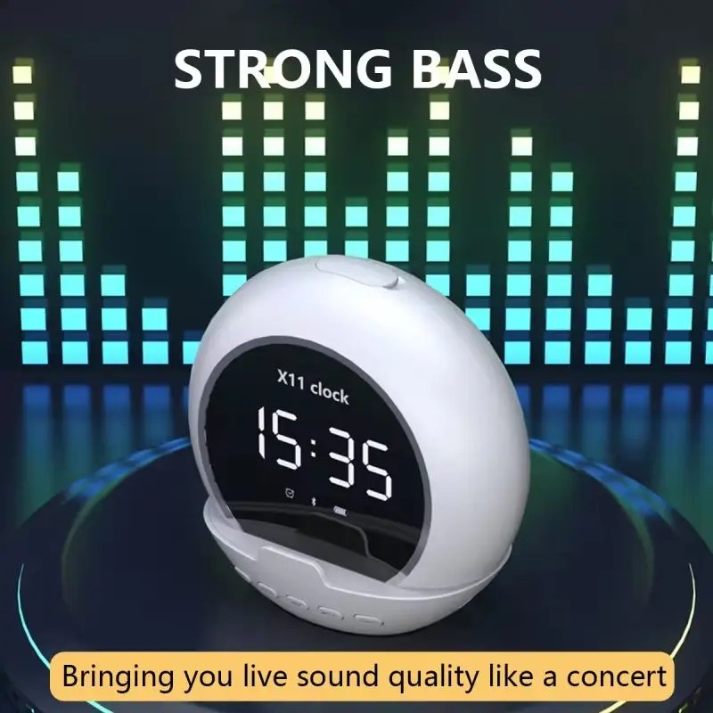 Wireless Speaker and Alarm Clock, Multifunctional Digital Music Device for Home, Travel, and Sports, Small Size