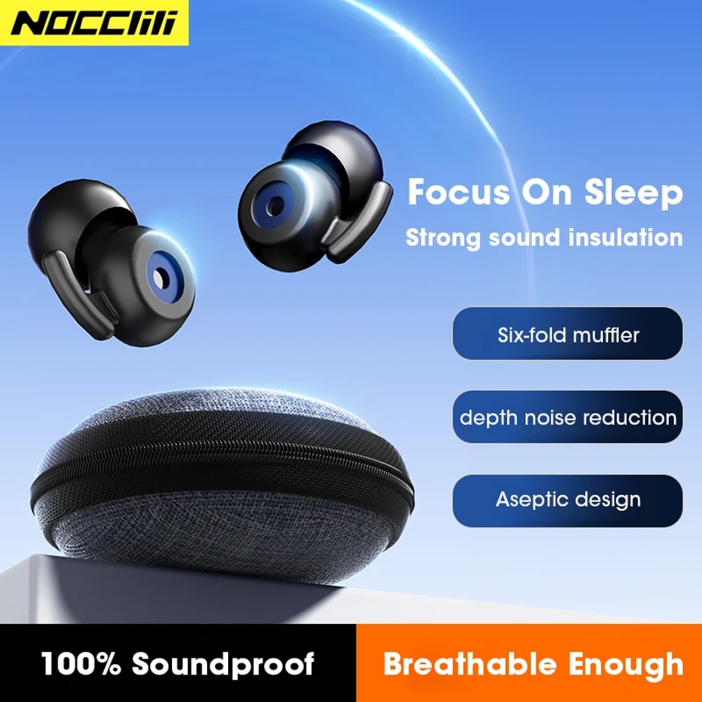 Reusable Earplugs for Noise Prevention, Silicone Silent Earplugs, Sleep Soundproofing, Noise Reduction, Deep Sleep.