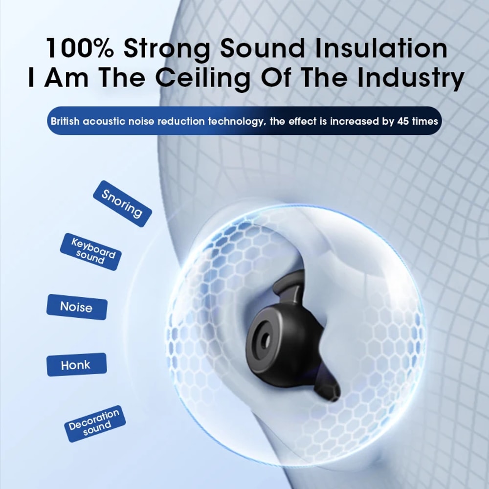 Reusable Earplugs for Noise Prevention, Silicone Silent Earplugs, Sleep Soundproofing, Noise Reduction, Deep Sleep.