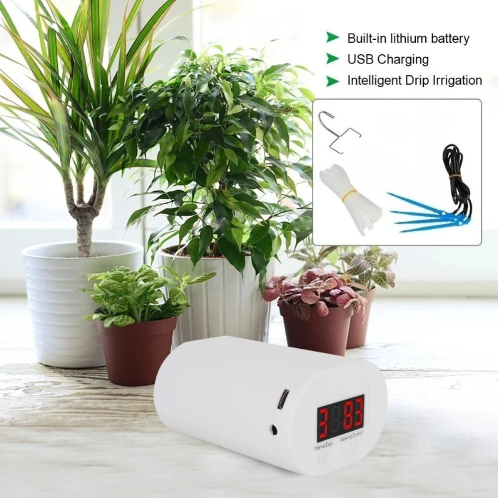Intelligent Watering Controller, Smart Automatic Drip Irrigation System with Timer for Garden Plants