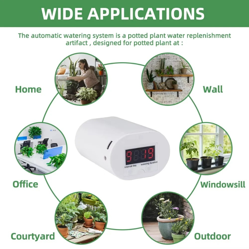 Intelligent Watering Controller, Smart Automatic Drip Irrigation System with Timer for Garden Plants
