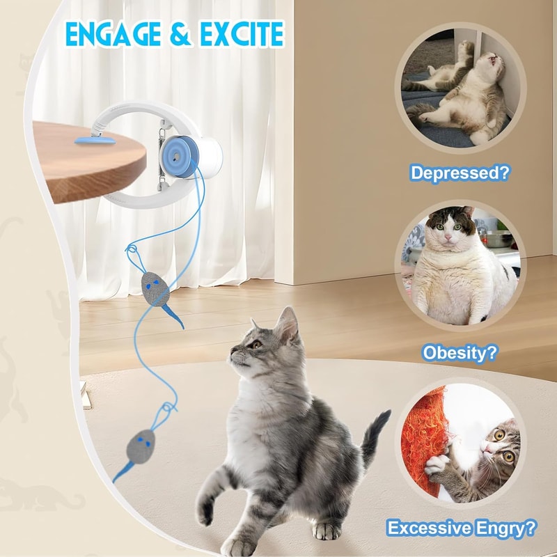 Interactive Cat Toy Electric Door Hanging Cat Toy USB Rechargeable Self Play Toy Retractable Kitten 1