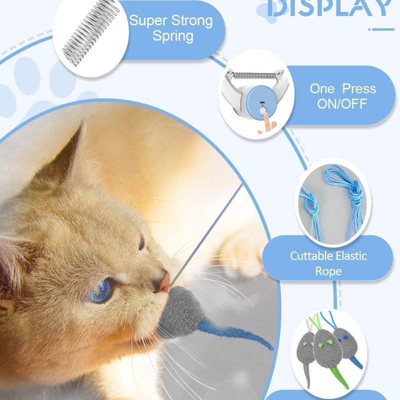 Interactive Cat Toy Electric Door Hanging Cat Toy USB Rechargeable Self Play Toy Retractable Kitten 2