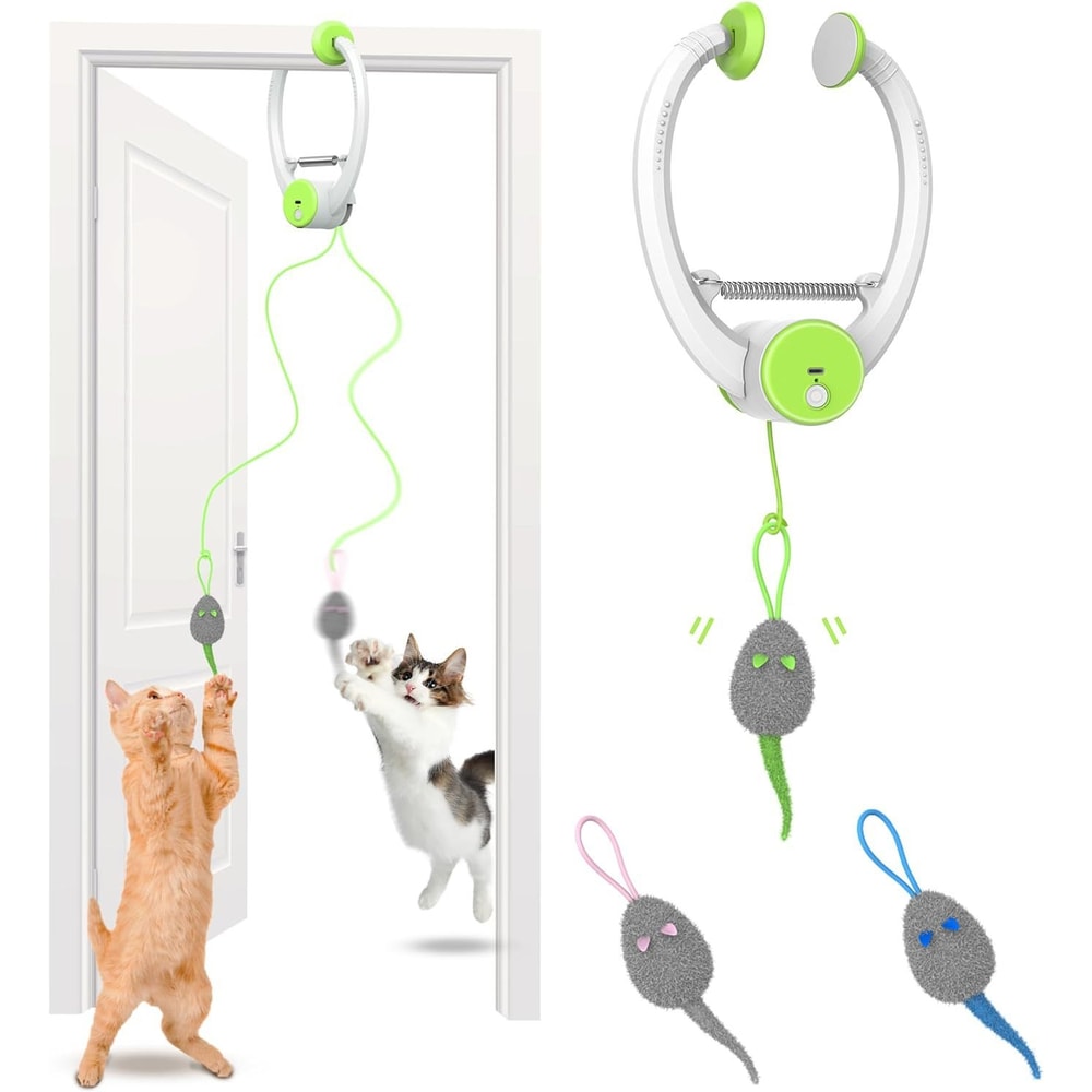 Interactive Cat Toy Electric Door Hanging Cat Toy USB Rechargeable Self Play Toy Retractable Kitten 7