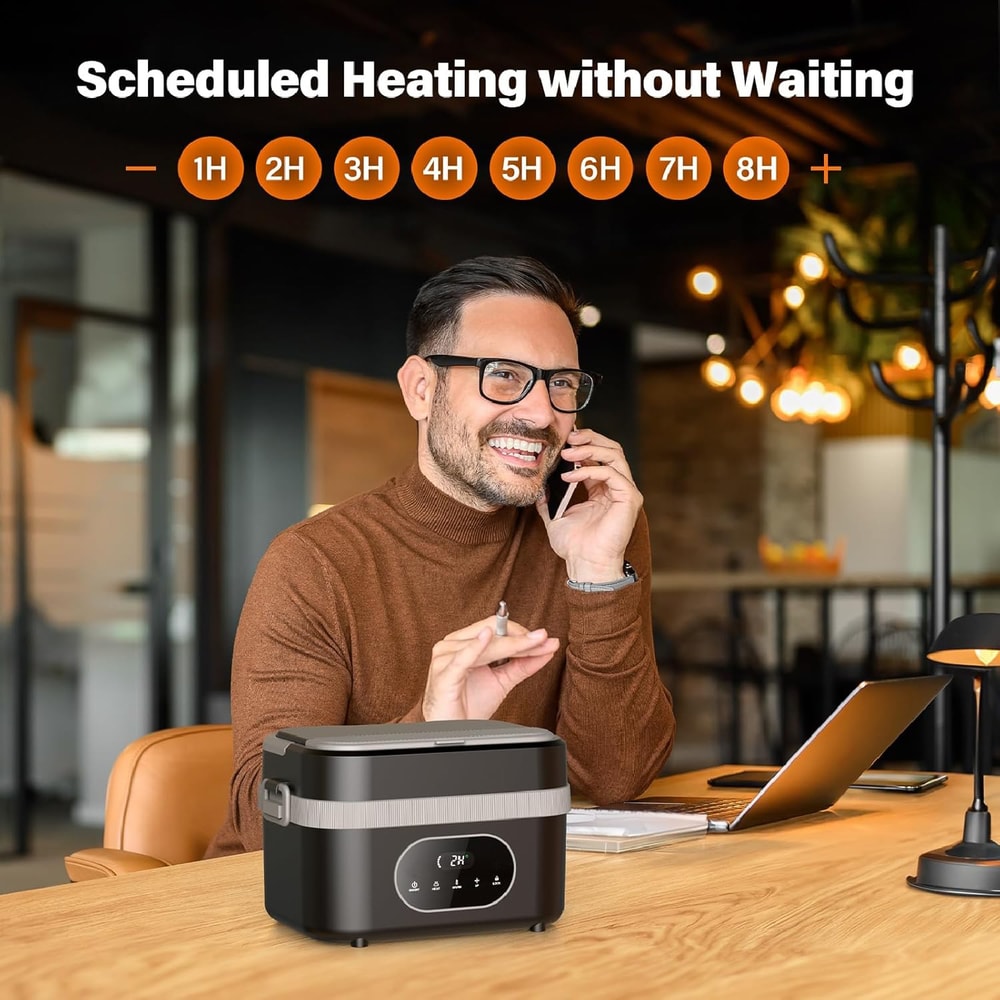 Electric Lunch Box SelfHeating Food Container Portable Cordless Heated Lunch 1