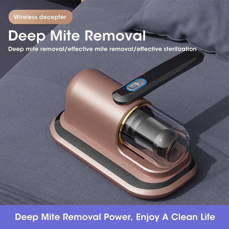 Handheld Wireless Vacuum Mite Remover with UV Sterilization USB Rechargeable Air Duster for Bed Sofa Quilt.