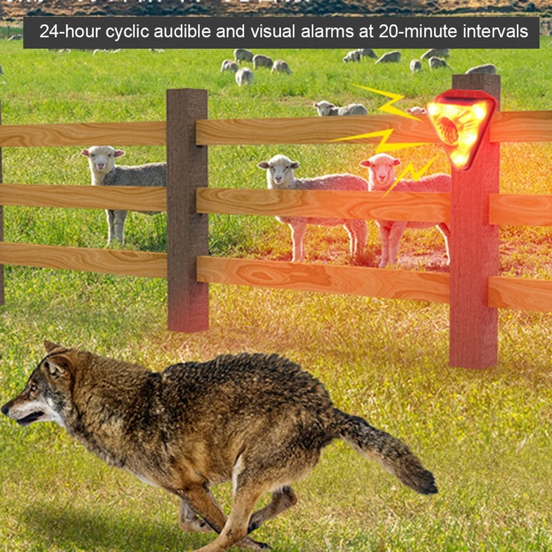 Dog Barking Sound Outdoor Alarm With LED Flashing Strobe Light For Home Villa Farm Barn Security 1