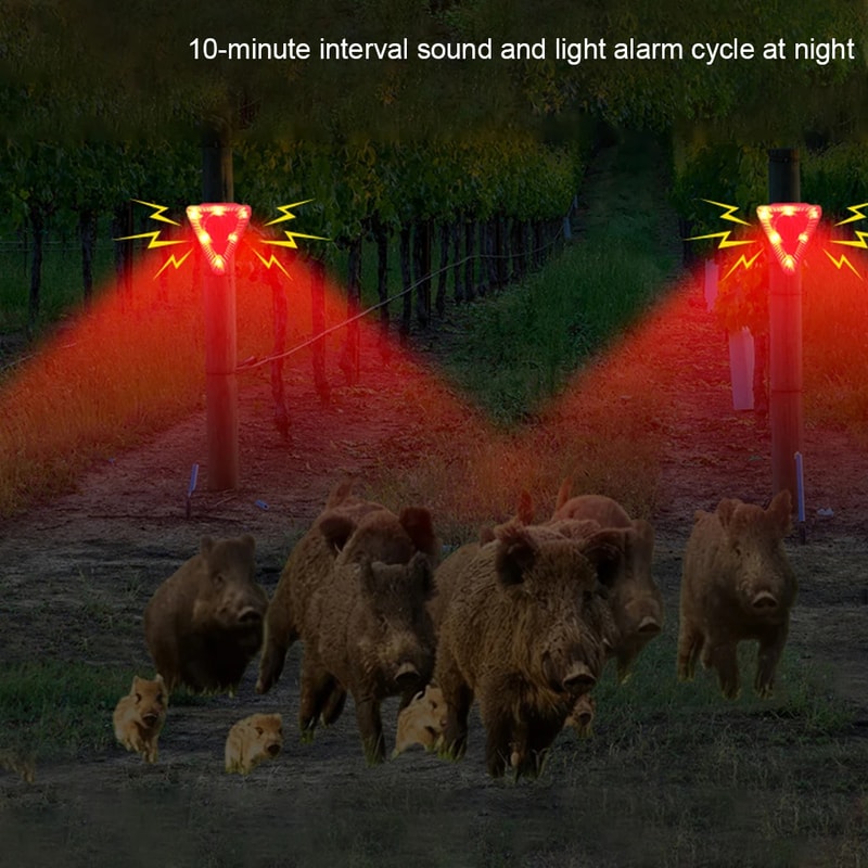 Dog Barking Sound Outdoor Alarm With LED Flashing Strobe Light For Home Villa Farm Barn Security 3