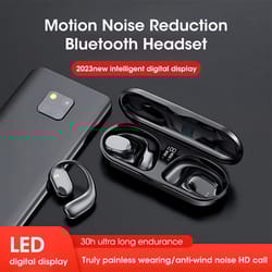 bluetooth air conduction wireless earphones with led earbuds mic sports headset earhooks design