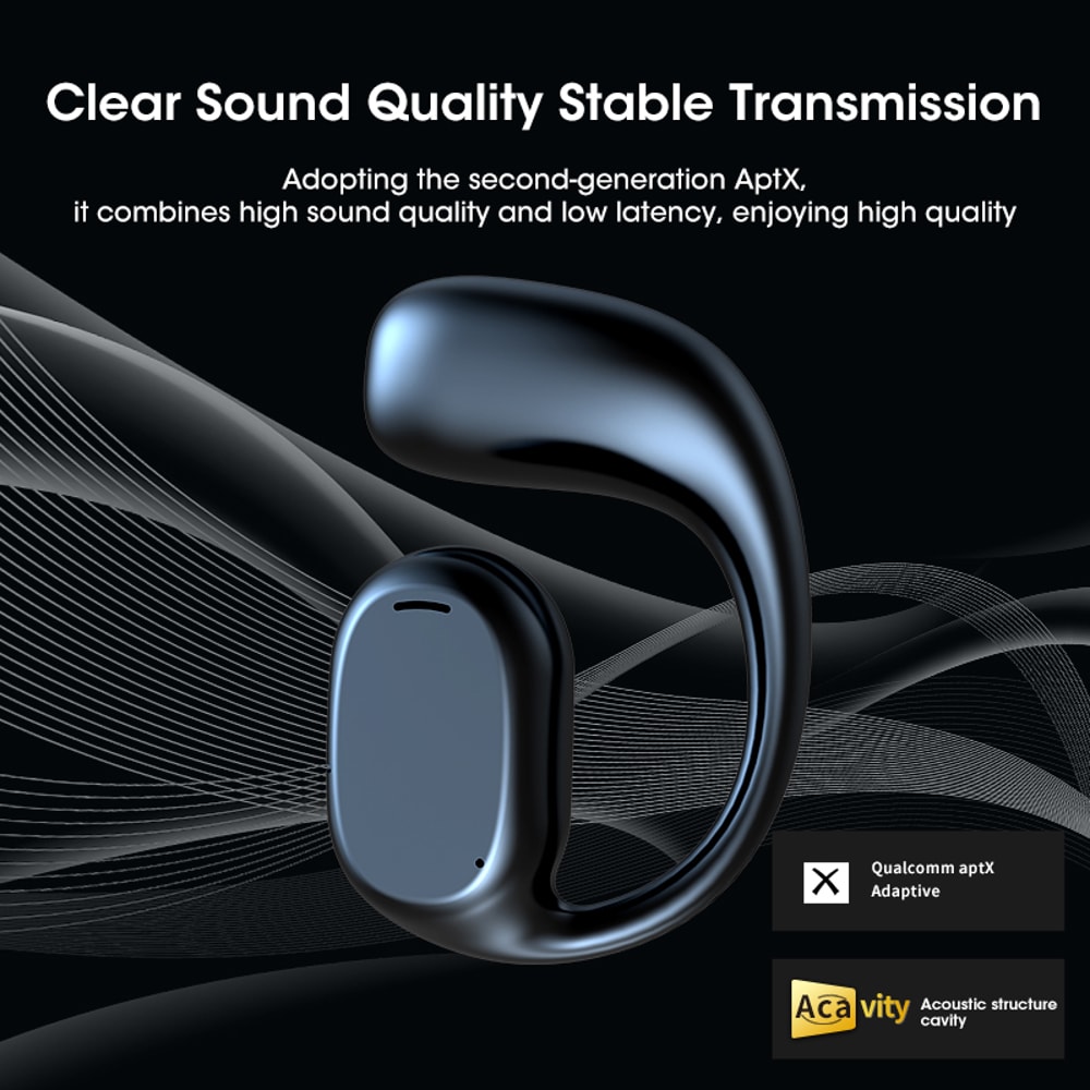 Bluetooth Air Conduction Wireless Earphones With LED Earbuds Mic Sports Headset Earhooks Design 1