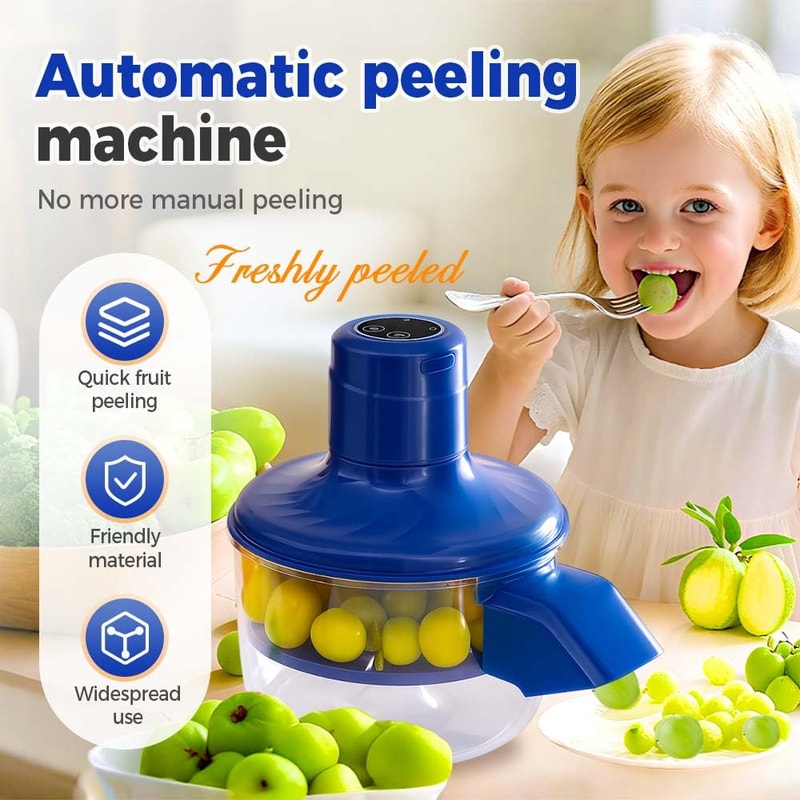 Portable Rechargeable Electric Fruit Peeler Machine for Grape Tomato Garlic with Peeling Knife Tools