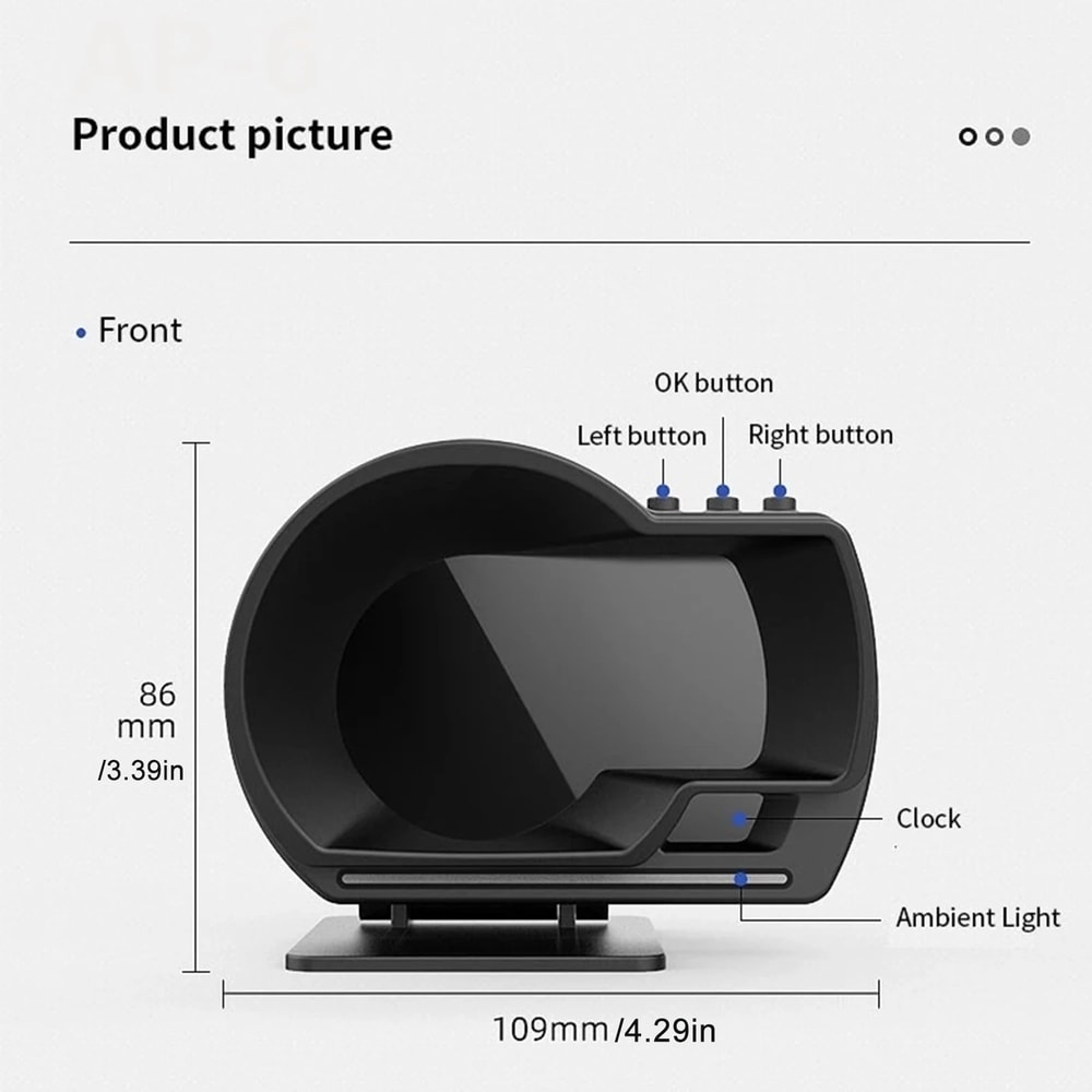 Automotive Advanced Driver Assistance System Car HUD Head Up Display GPS Speedometer Turbo Alarm Fo 4