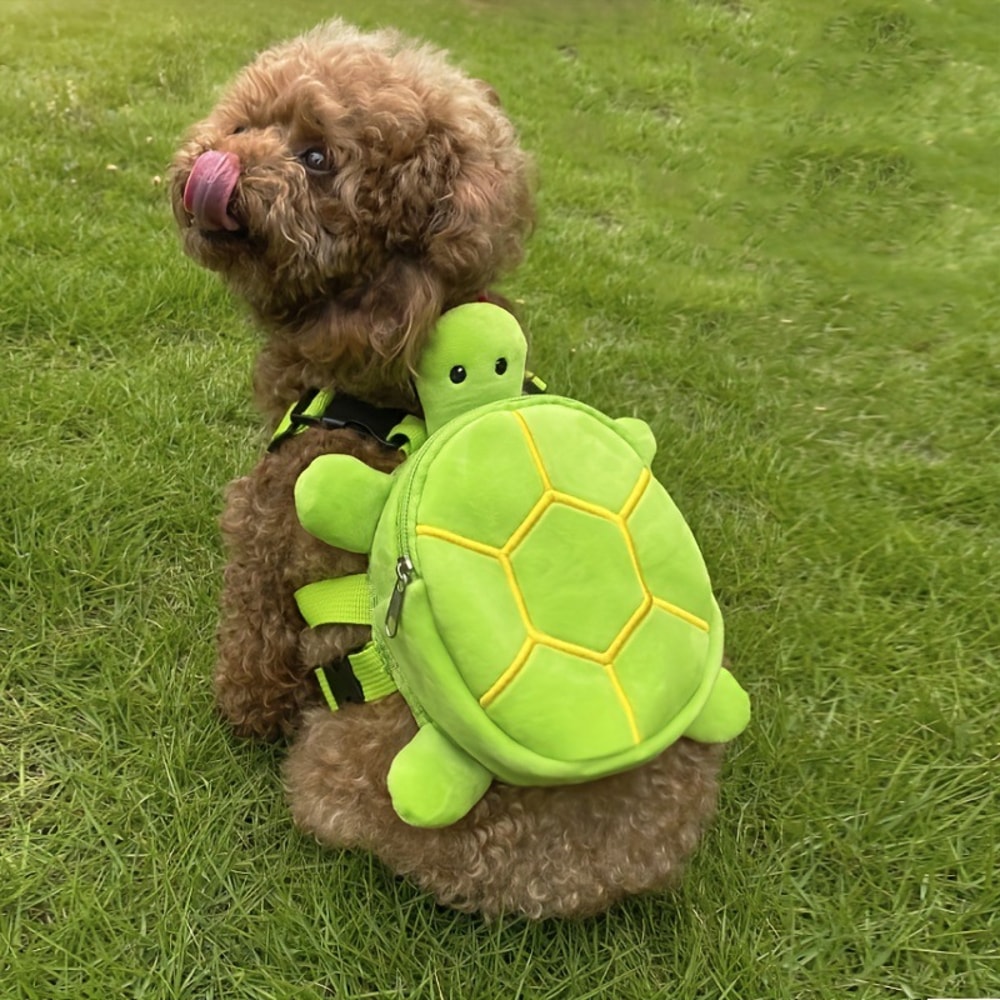 Cute Turtle Shape Dog Bag Pet Backpack Large Capacity Soft Snack Bag Puppy School Bag Convenient Po 0