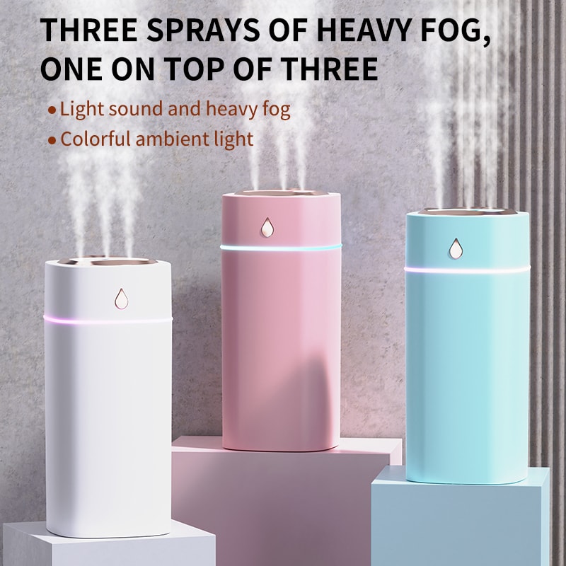 Triple Misting USB Humidifier For Bedroom Dormitory Office Use 0