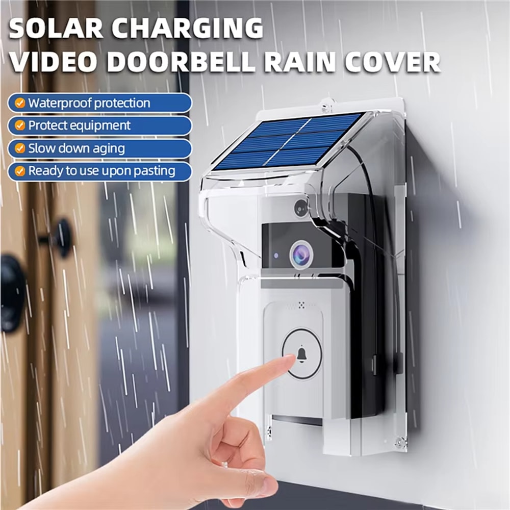 Wireless Video Doorbell Intercom System Surveillance Camera Solar Rain Cover Long Standby Security 1