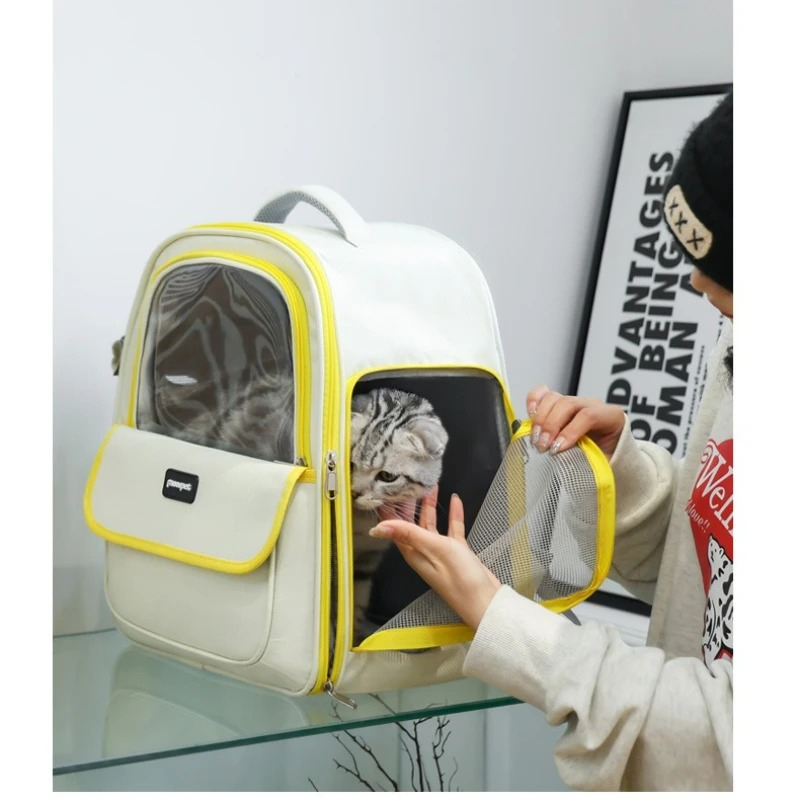 Breathable Mesh Pet Carrier Backpack For Dogs And Cats Large Capacity Portable Foldable Backpack Fo 3