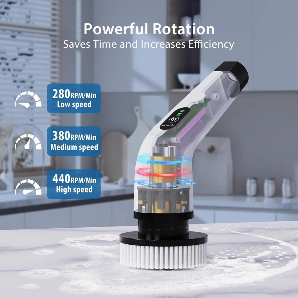 Cordless Electric Spin Scrubber For Bathroom Toilet Kitchen Power Brush For Stain And Mold Removal 1