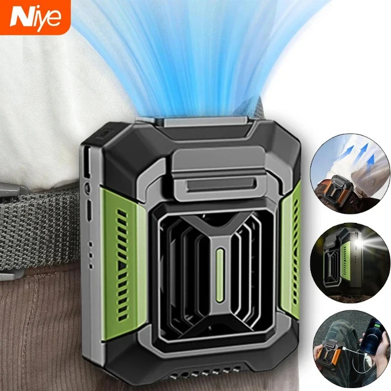 Neck Fan With LED Light USB Rechargeable Power Bank Speed Settings For Outdoor And Office Use 3