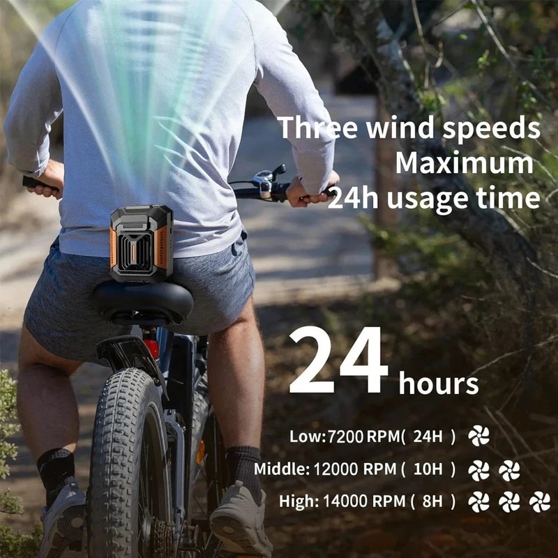 Neck Fan With LED Light USB Rechargeable Power Bank Speed Settings For Outdoor And Office Use 4