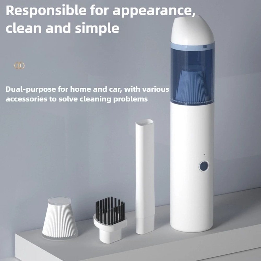 Handheld Mini Cordless Car Vacuum Cleaner, Wireless Charging for Home and Desktop Cleaning