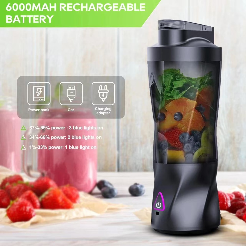 Portable Juicer Blender HighSpeed Fruit Mixer Rechargeable USB Wireless Grinder Large Capacity 1