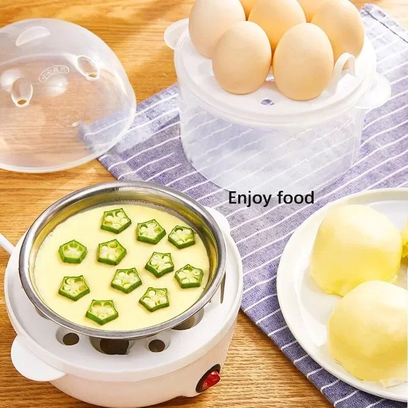 Compact Electric Egg Cooker Multifunctional Steamer For Hard And Soft Boiled Eggs And Vegetables 4