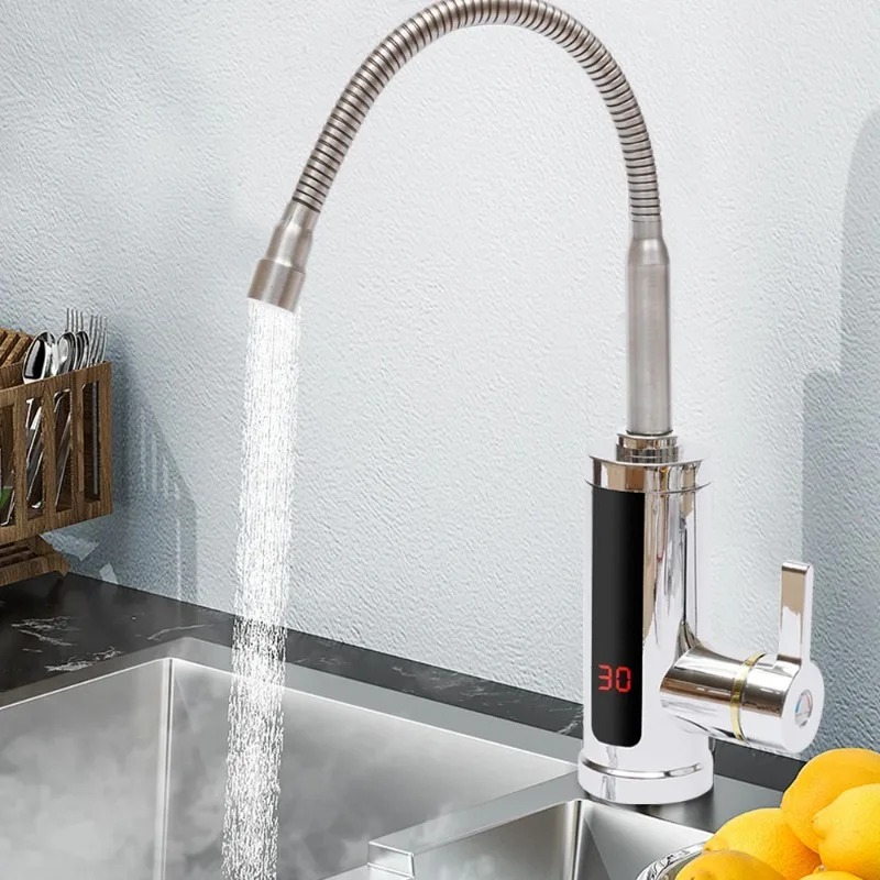 LCD Electric Tap Instant Heater Rotatable Kitchen Faucet Bathroom Sink With Temperature Control 0