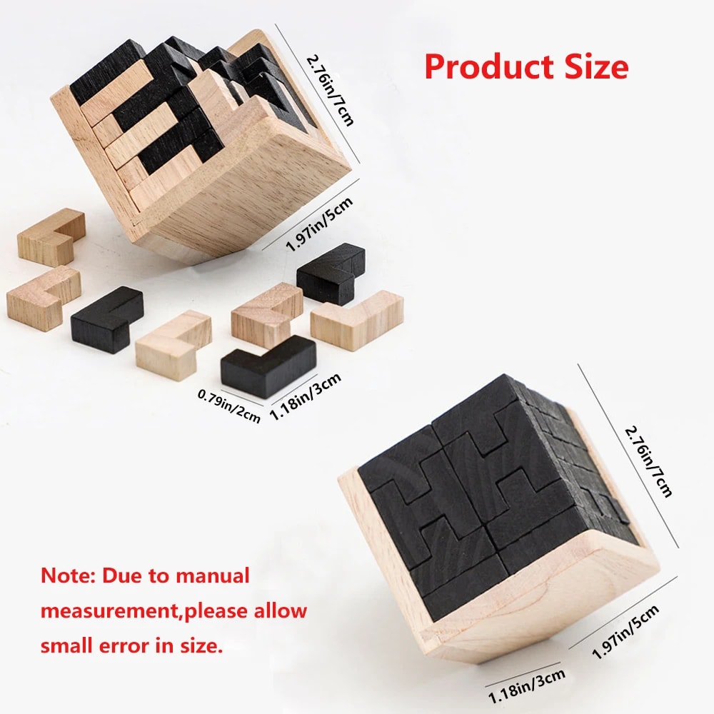 Wooden Puzzles Shape Cube Educational Toys Stroller Organizer Easter Gifts For Puzzle Lovers 4