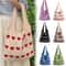 Woven Beach Purses Heart Print Hollow Knitted Handbags Large Capacity Shoulder Bag Fashion Casual S 0