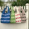 Woven Beach Purses Heart Print Hollow Knitted Handbags Large Capacity Shoulder Bag Fashion Casual S 2