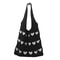 Woven Beach Purses Heart Print Hollow Knitted Handbags Large Capacity Shoulder Bag Fashion Casual S 6