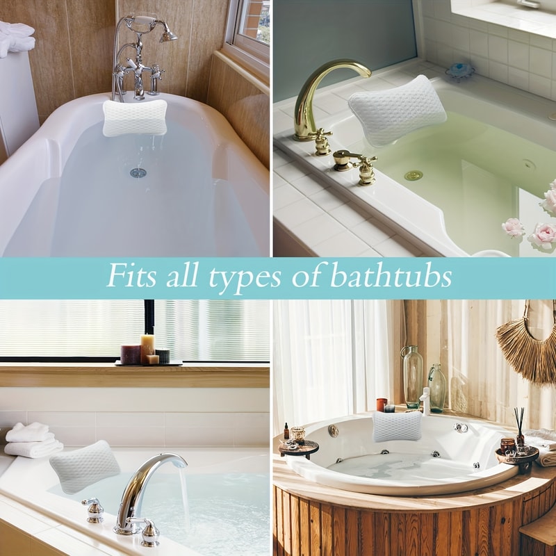 Head And Neck Support Bathtub Pillow Suitable For Hot Tubs And Bathtubs Machine Washable Spa Comfor 3