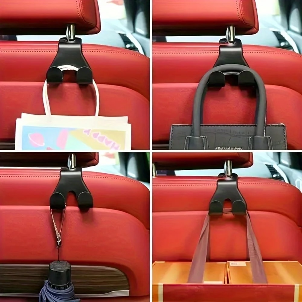 Space Saving Car Seat Back Hooks Durable ABS Design For Bags And Umbrellas 1