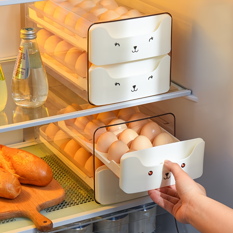Plastic Layer Kitchen Egg Storage Box Refrigerator Organizer Rack Fresh Large Capacity Storage 0