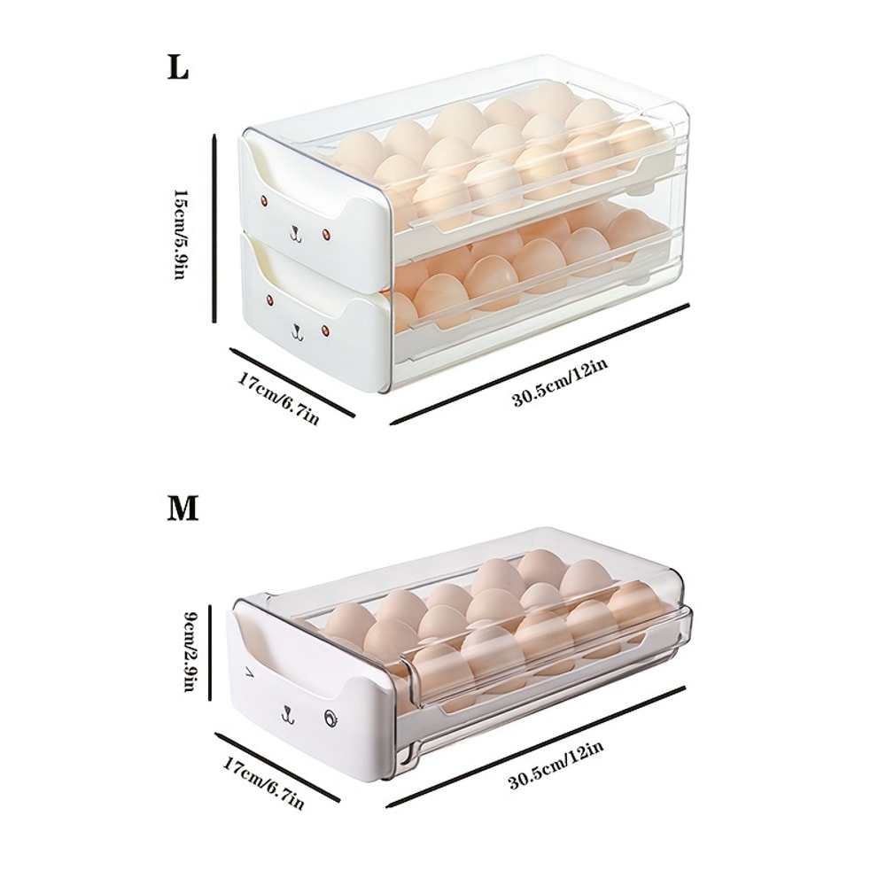 Plastic Layer Kitchen Egg Storage Box Refrigerator Organizer Rack Fresh Large Capacity Storage 4
