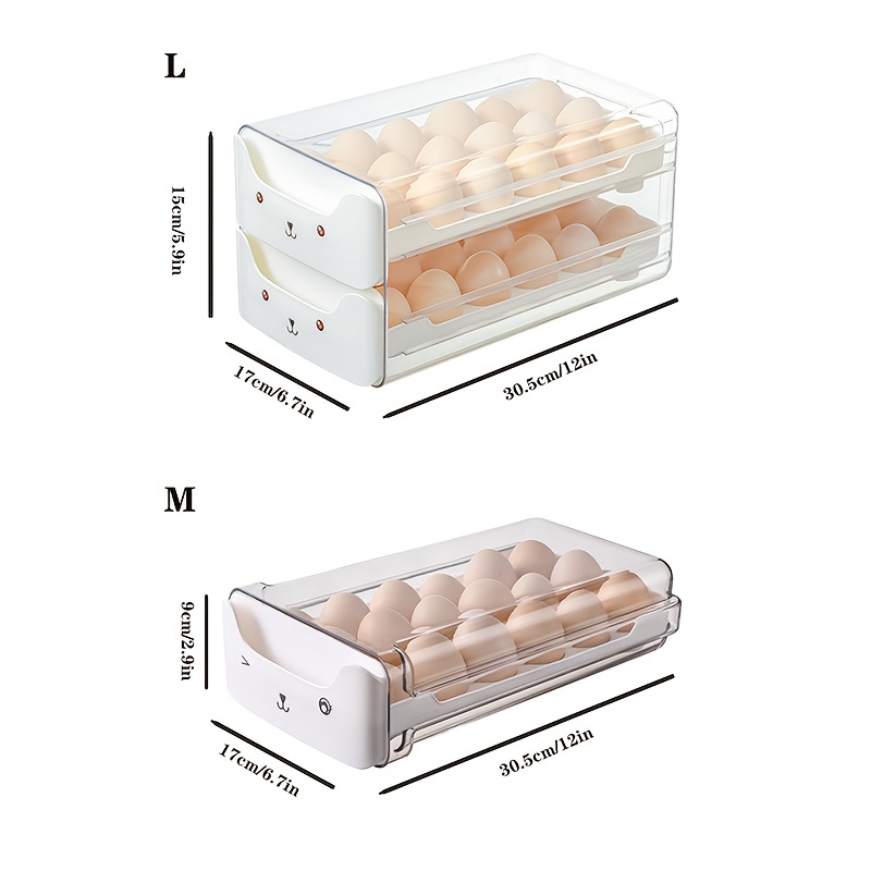 Plastic Layer Kitchen Egg Storage Box Refrigerator Organizer Rack Fresh Large Capacity Storage 4