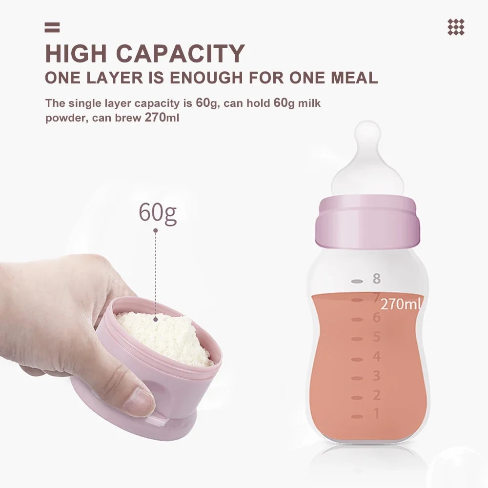 Toddler Baby Snacks Food Storage Box Grid Portable Milk Powder Box Container Formula Dispenser Milk 1